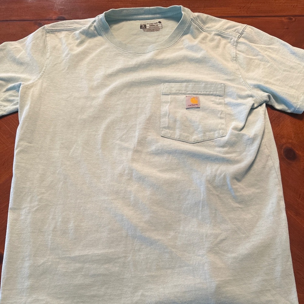 Carhartt Pocket T-Shirt Mens M Blue Excellent Loose Fit Short Sleeve Tee